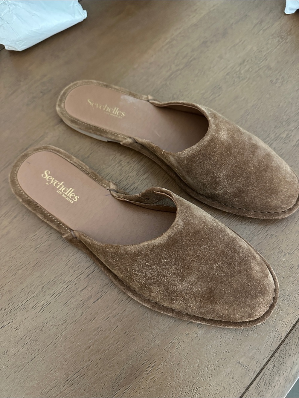 Seychelles Women's Suede Slip-On Mules in Tan - Picture 3 of 5